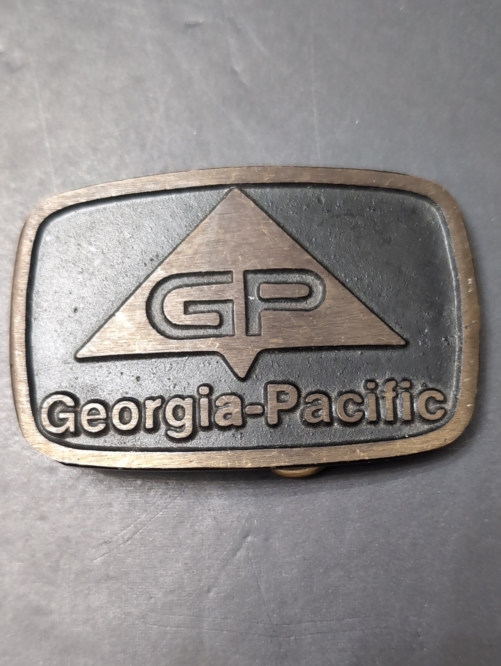 VGT,Dyna Solid Brass Utah GP Georgia Pacific Belt Buckle.